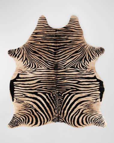 Four Hands Zebra Printed Hair on Hide Rug, 5' x 8'
