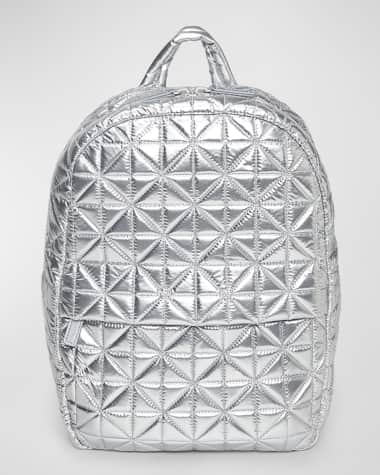 VeeCollective Metallic Quilted Nylon Backpack