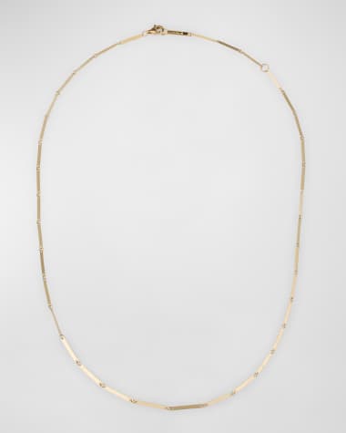 LANA 14K Yellow Gold Laser Rectangle Chain Necklace, 18"
