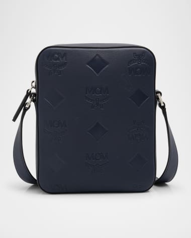 MCM Men's Klassik Monogram Embossed Leather Crossbody Bag