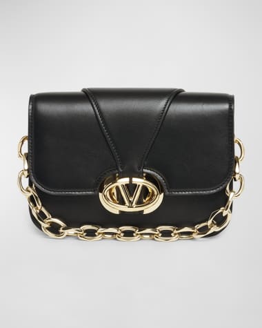 Valentino Garavani Small VLOGO Flap Leather Shoulder Bag