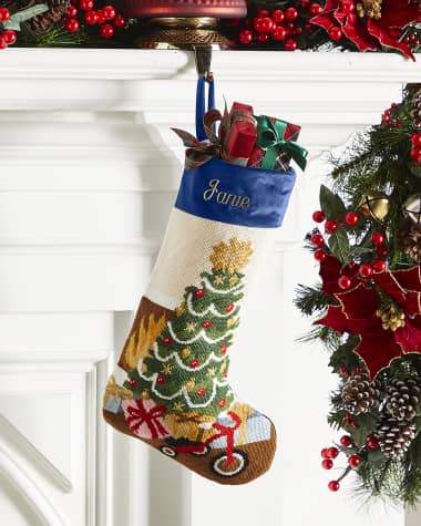 Bauble Stockings x Sainty Nelsen "Home For The Holidays" Christmas Stocking, Personalized