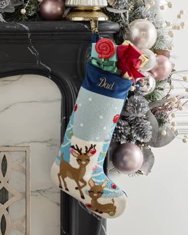 Bauble Stockings x Sainty Nelsen "The Reid Reindeer" Christmas Stocking, Personalized