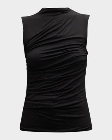 Enza Costa Twist Ruched-Front Jersey Tank Top