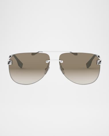 Fendi Men's Sky Monogram Metal Sunglasses