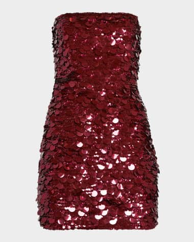 Retrofete Nolia Sequin Strapless Bodycon Mini Dress