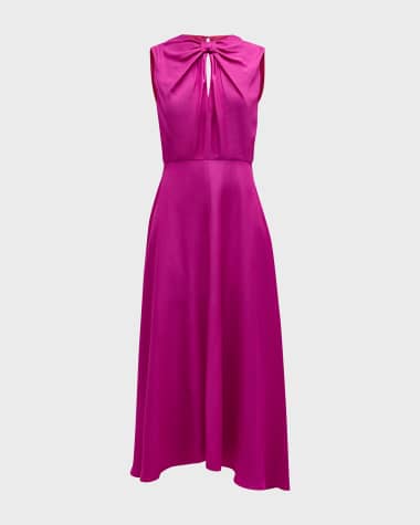 Saloni Marla Sleeveless Bow Midi A-line Dress