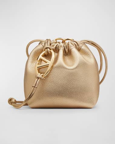 Valentino Garavani Mini VLOGO Metallic Bucket Bag