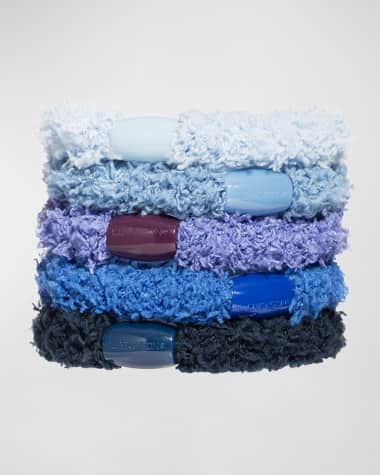 L. Erickson Cozy Teddy Ponytail Holders, Set of 5