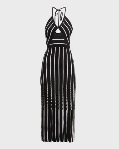 Ramy Brook Frida Striped Halter Dress