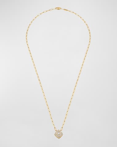 DINH VAN 18k Yellow Gold XL Le Cube Diamant Pendant Necklace