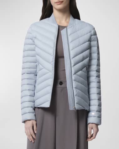 Soia & Kyo Chevron-Quilted Lightweight Down Jacket