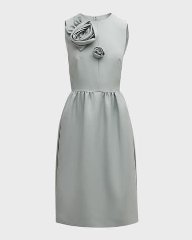 Dice Kayek Flower Sleeveless Fit-&-Flare Mini Dress