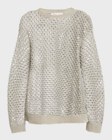 Valentino Garavani crew-neck fine-knit jumper - Blue