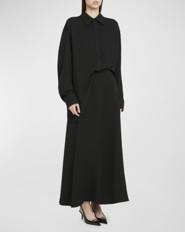 Valentino Garavani Long-Sleeve Cady Couture Maxi Shirtdress