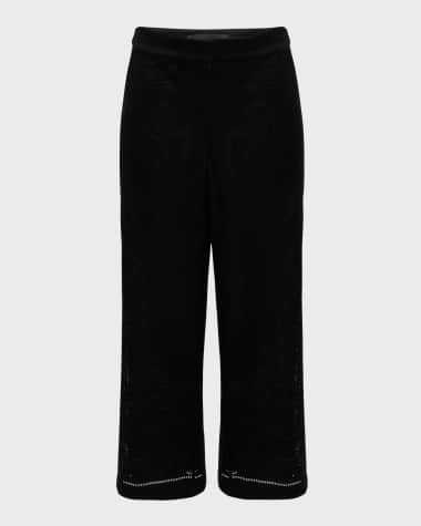 Kobi Halperin Anisa Cropped Flare-Leg Floral Lace Pants