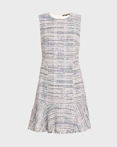 Kobi Halperin Reed Sleeveless Tweed Midi Dress