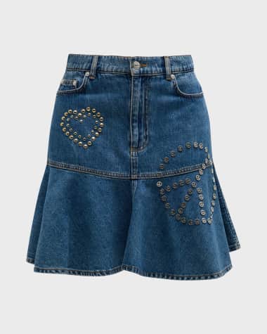 Moschino Jeans Studded Denim Mini Skirt