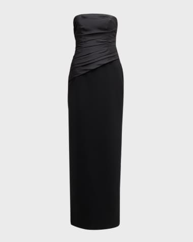 Carolina Herrera Strapless Ruched Bodice Gown with Corset Boning