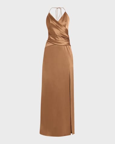 Carolina Herrera Draped Satin Gown