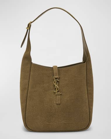 Saint Laurent Le 5 A 7 Small Lizard-Embossed Shoulder Bag