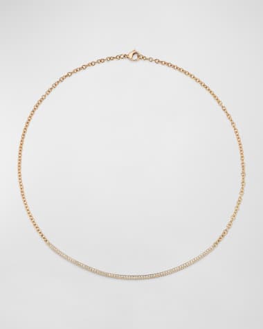 Walters Faith Clive 18K Rose Gold and Diamond Fluted Bar Necklace