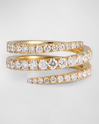 Anita Ko 18K Yellow Gold Pinky Diamond Coil Ring, Size 3.5