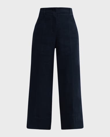 Max Mara Cadice High-Rise Straight-Leg Ankle Woven Pants