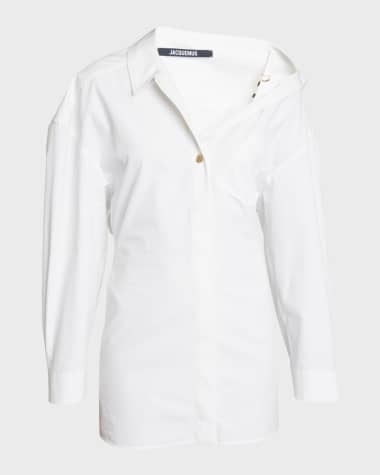 Jacquemus Off-The-Shoulder Mini Shirtdress