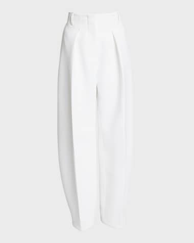 Jacquemus Le Pantalon Ovalo Pleated Wide-Leg Trousers