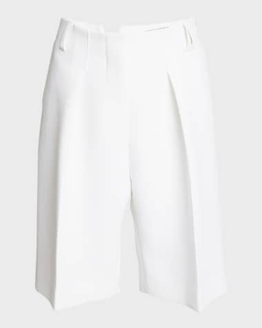 Jacquemus Ovalo High-Rise Pleated Straight-Leg Bermuda Shorts