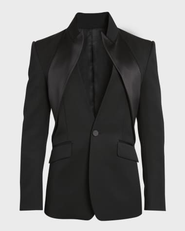 Alexander McQueen Men's Twisted Reverse Tuxedo Jacket