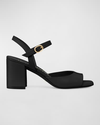 Stuart Weitzman Tia Calfskin Ankle-Strap Sandals