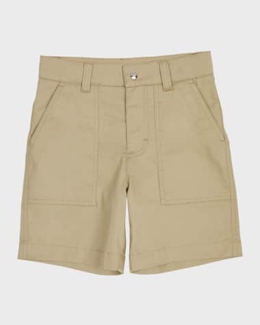 Moncler Boy's Cotton Twill Bermuda Shorts, Size 4-6