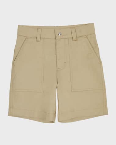 Moncler Boy's Cotton Twill Bermuda Shorts, Size 8-14