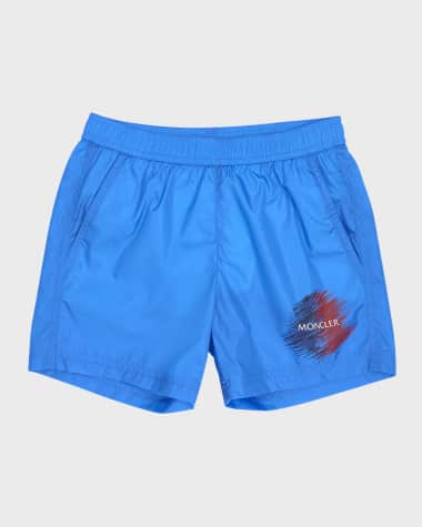 Moncler Boy's Boxer Mare Swim Trunks, Size 8-14