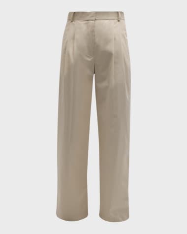 Rohe Wide-Leg Pleated Chino Pants