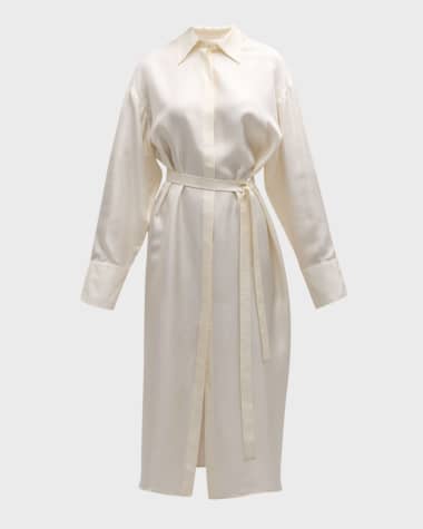 Rohe Long-Sleeve Silk Wrap Dress