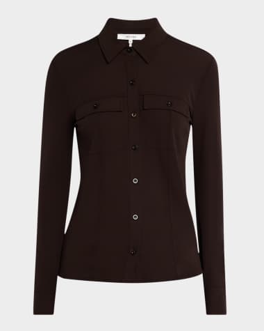 FRAME Jersey Button-Front Shirt