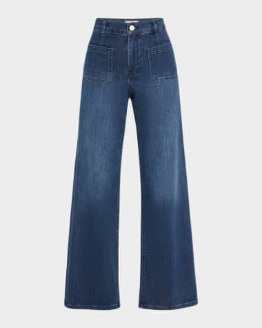 FRAME Le Slim Palazzo Bardot Pocket Jeans