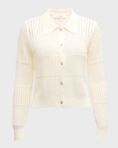 FRAME Shrunken Crochet Cardigan