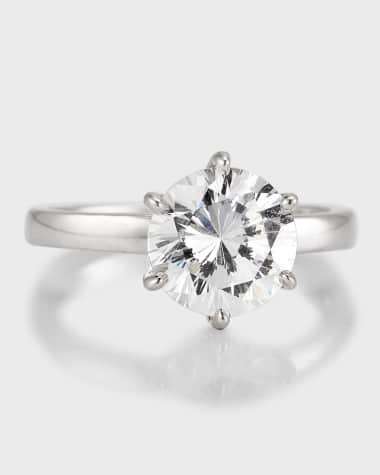 Fantasia by DeSerio Cubic Zirconia Solitaire Ring in 6 Prong Basket