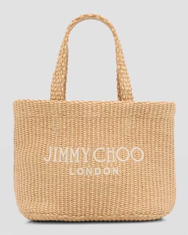 Jimmy Choo Mini Logo London East-West Beach Tote Bag