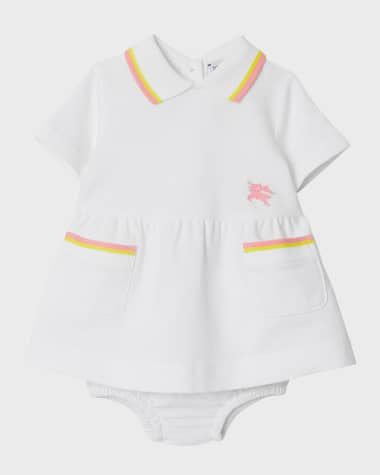 Burberry Girl's Kiki EKD Polo Dress with Bloomers, Size 6M-18M