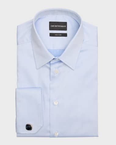 Emporio Armani Men's Cotton-Stretch French Cuff Dress Shirt