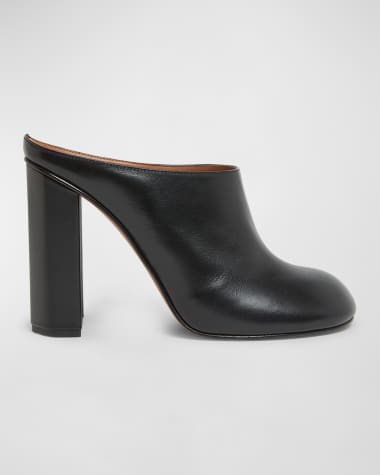 ALAIA Leather Block-Heel Mules