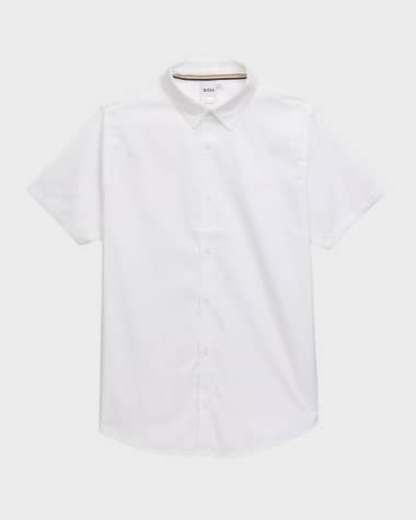 BOSS Boy's Short-Sleeve Button Shirt, 4-16