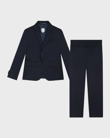 BOSS Boy's Two-Piece Striped Suit, Size 4-16