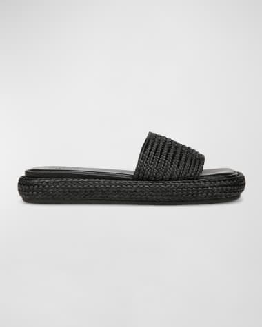 Vince Eva Raffia Easy Slide Sandals