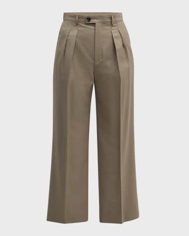 Loro Piana Yurik Double-Pleated Straight-Leg Ankle Tasmanian Pants